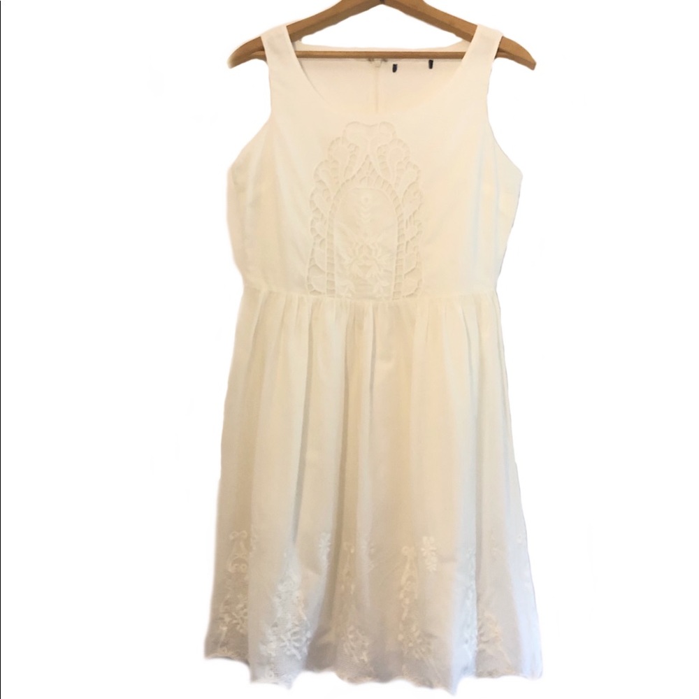 Stunning White Crochet Lace Dress Summer Modest